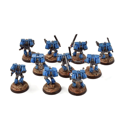 SPACE MARINES 10 Assault Marines #1 WELL PAINTED 40K Ultramarines