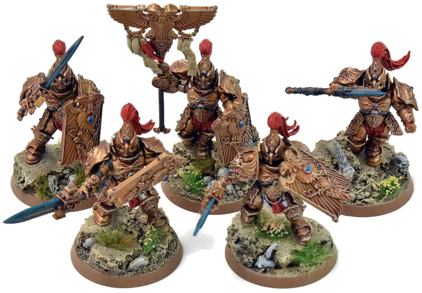 ADEPTUS CUSTODES 5 Custodian Guards Squad #4 PRO PAINTED Warhammer 40K