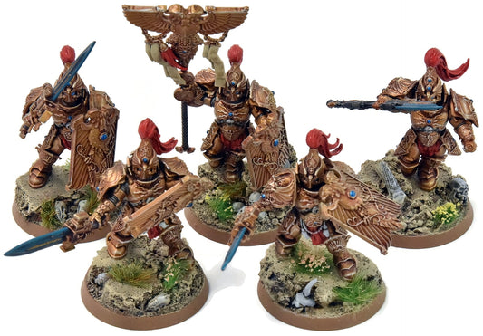 ADEPTUS CUSTODES 5 Custodian Guards Squad #4 PRO PAINTED Warhammer 40K
