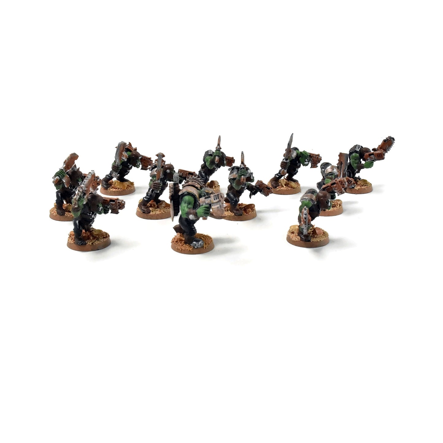 ORKS 10 Ork Boyz With Nob #10 WELL PAINTED 40K