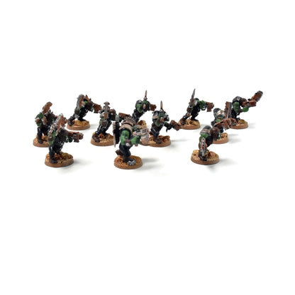 ORKS 10 Ork Boyz With Nob #10 WELL PAINTED 40K