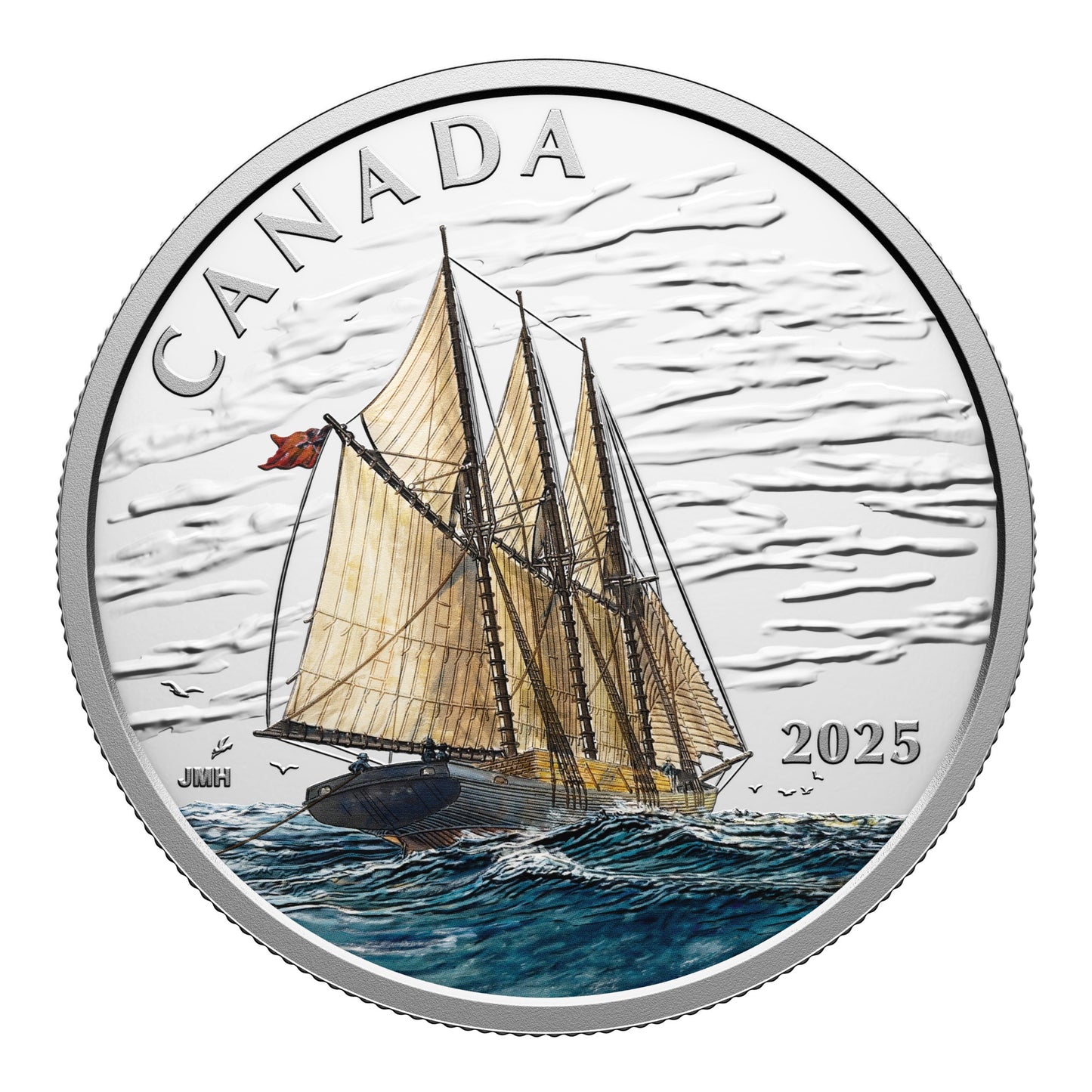 Tall Ships: Three-masted Schooner – $15 Fine Silver Coin