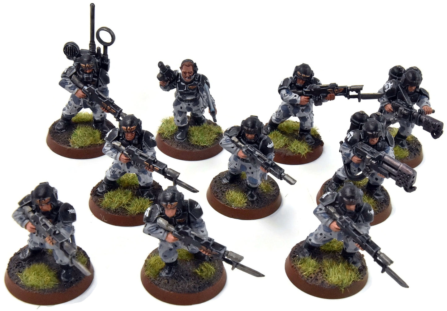 ASTRA MILITARIUM 10 Troupes de Choc Cadiennes #17 BIEN PEINTES Warhammer 40K