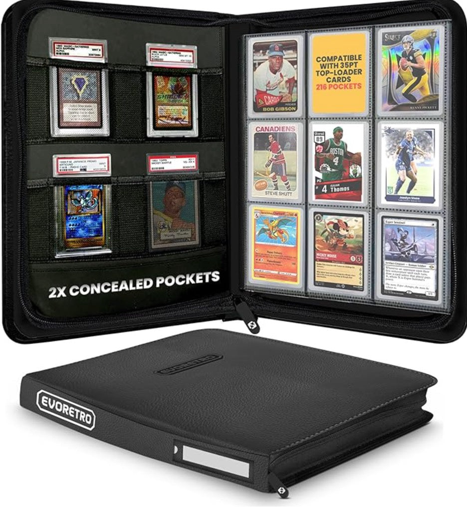 EvoRetro Shield+ 216 Topload Cards Binder Black