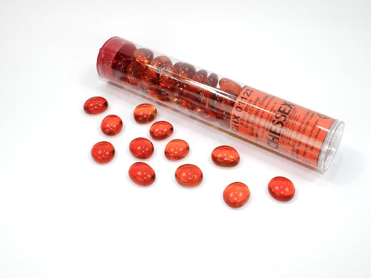 Glass Stones Orange - Qty 40 / 5.5 inches Tube Chessex (CHX01123)