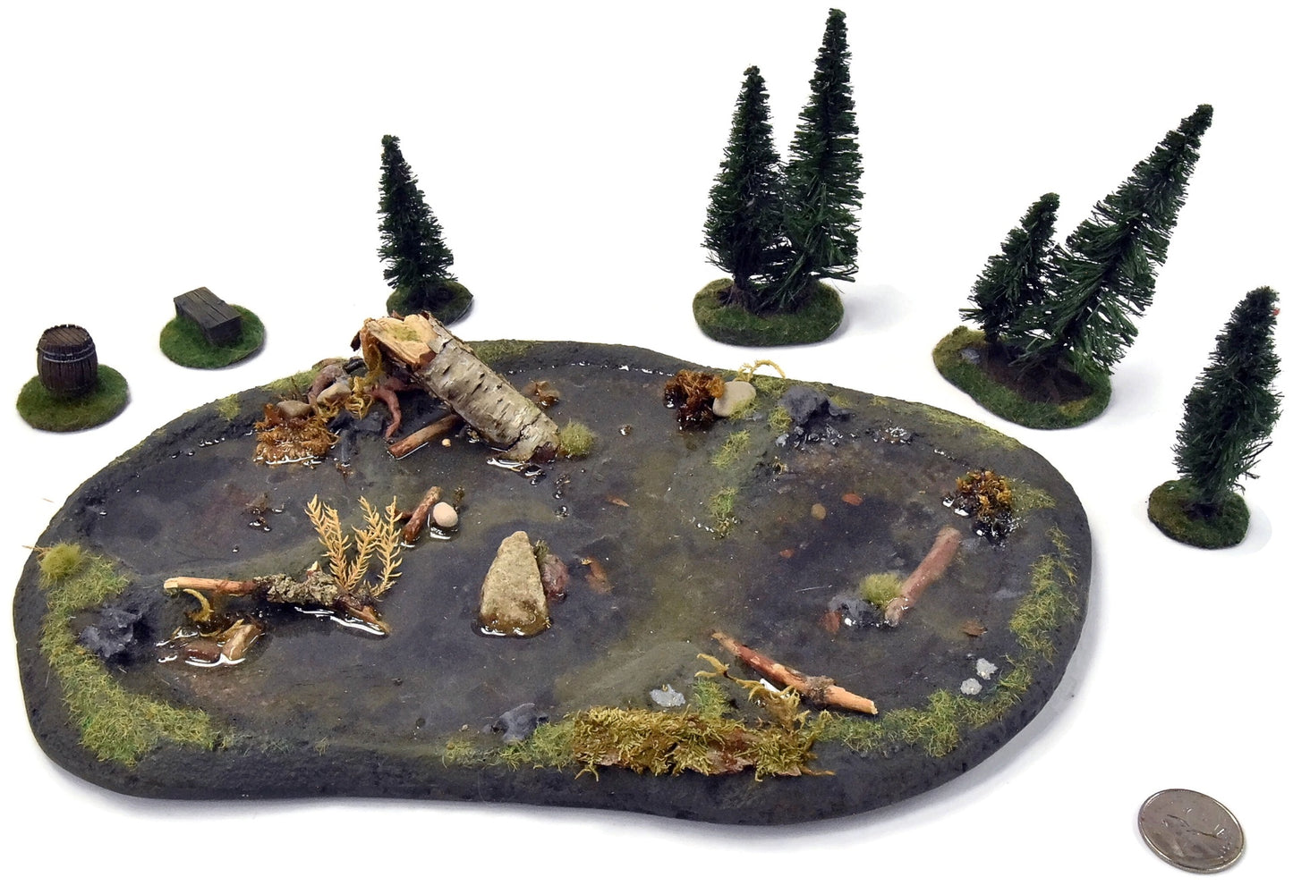 WARGAMING Pond Custom Scenery With Trees #1