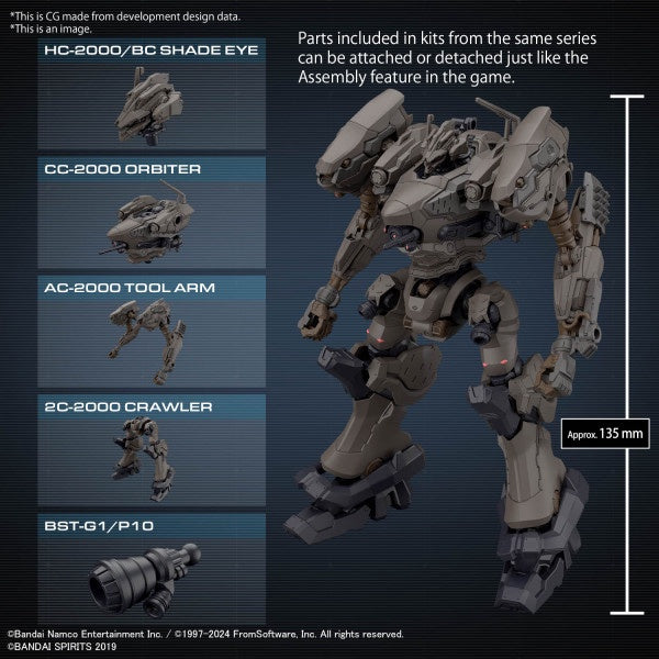ARMORED CORE VI FIRES OF RUBICON RaD CC-2000 ORBITER NIGHTFALL 30MM Bandai