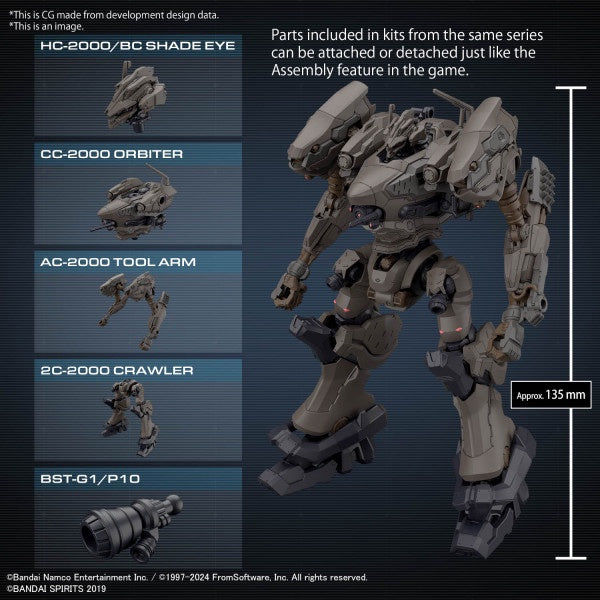 ARMORED CORE VI FIRES OF RUBICON RaD CC-2000 ORBITER NIGHTFALL 30MM Bandai