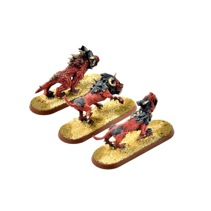 CHAOS DAEMONS 3 Flesh Hounds #3 OOP METAL WELL PAINTED Warhammer Sigmar