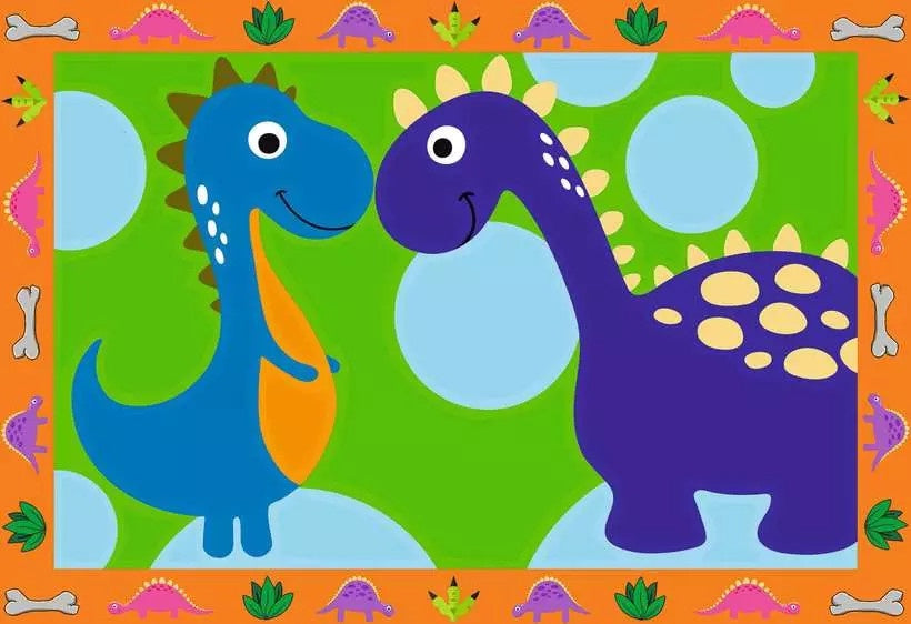 CreArt Land of the Dinosaurs - Paint by numbers for kids 5 years up