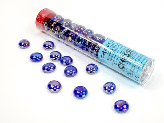 Glass Stones Crystal Dk Blue Iridized Qty 40 5.5 inches Chessex (CHX01176)