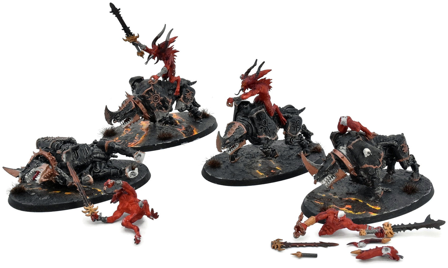 CHAOS DAEMONS 4 Bloodcrushers #2 NEED REPAIR Warhammer 40K Broken Herald