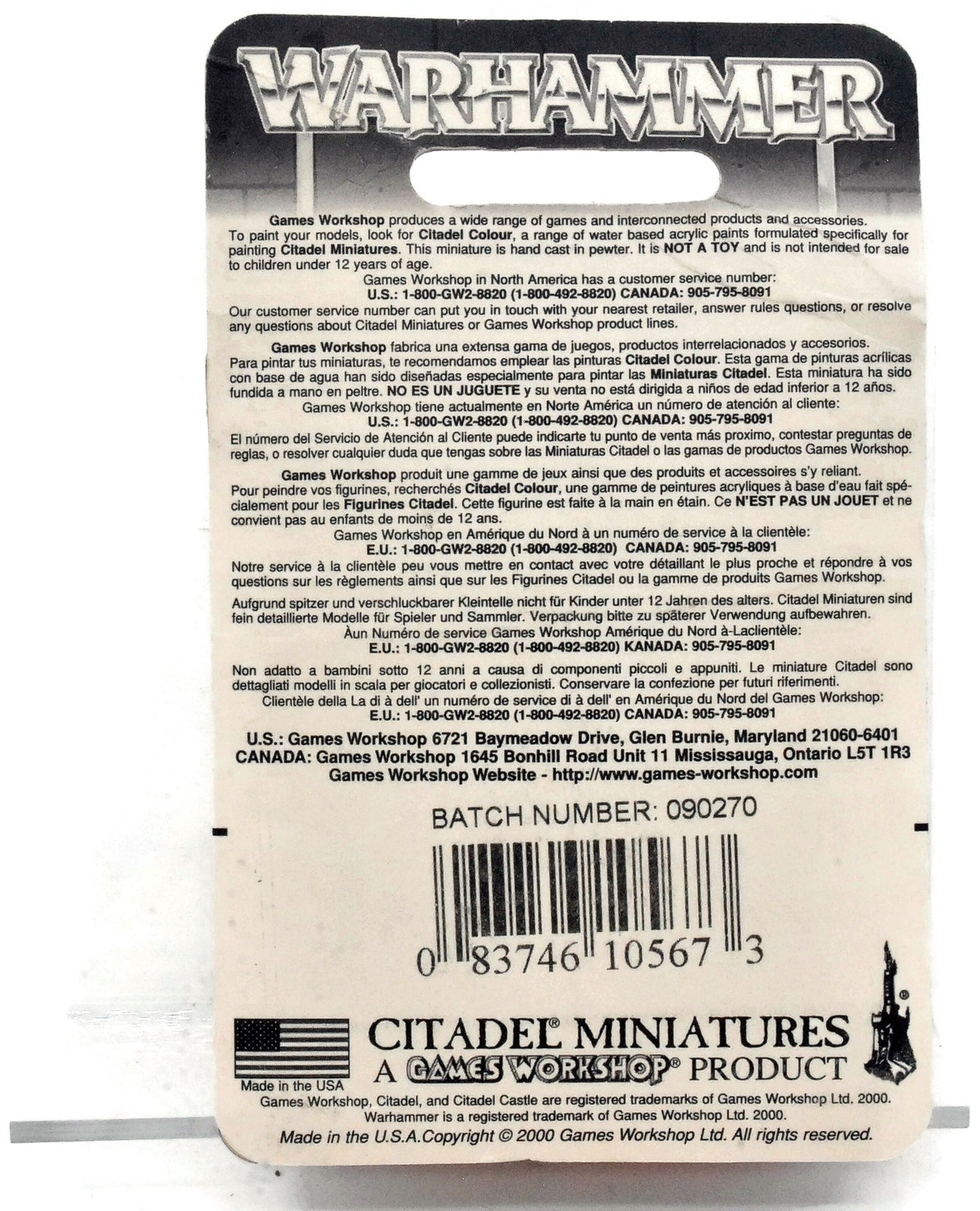 BRETONNIA Spearmen #2 METAL Warhammer Fantasy Blister 8567A