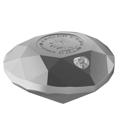 $50 Fine Silver Diamond Shaped Coin – Heart Diamond