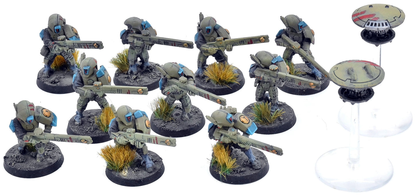 TAU EMPIRE 12 Strike Team #2 WELL PAINTED Warhammer 40K