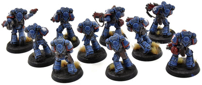 SPACE MARINES 10 Intercessors #2 WELL PAINTED Ultramarines 40K