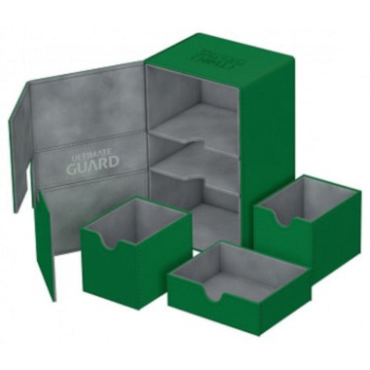Ultimate Guard Twin Flip N Tray Deck Case Xenoskin Green 160+