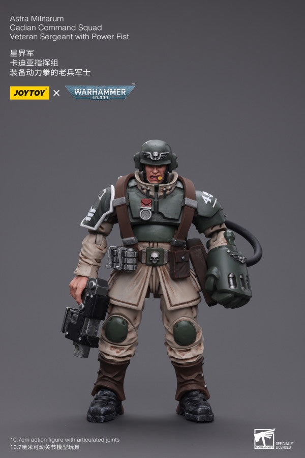 Cadian Command Squad Veteran Sergeant with Power Fist Astra Militarum Joy Toy