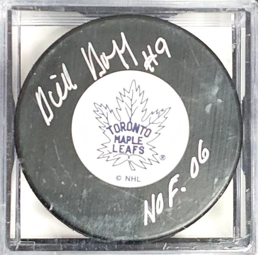 Dick Duff Autographed Puck - Official COJO Sport certificate of Authenticity