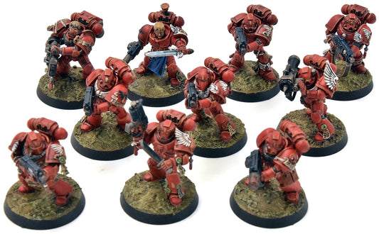 BLOOD ANGELS 10 Tactical Space Marines #2 WELL PAINTED Warhammer 40K