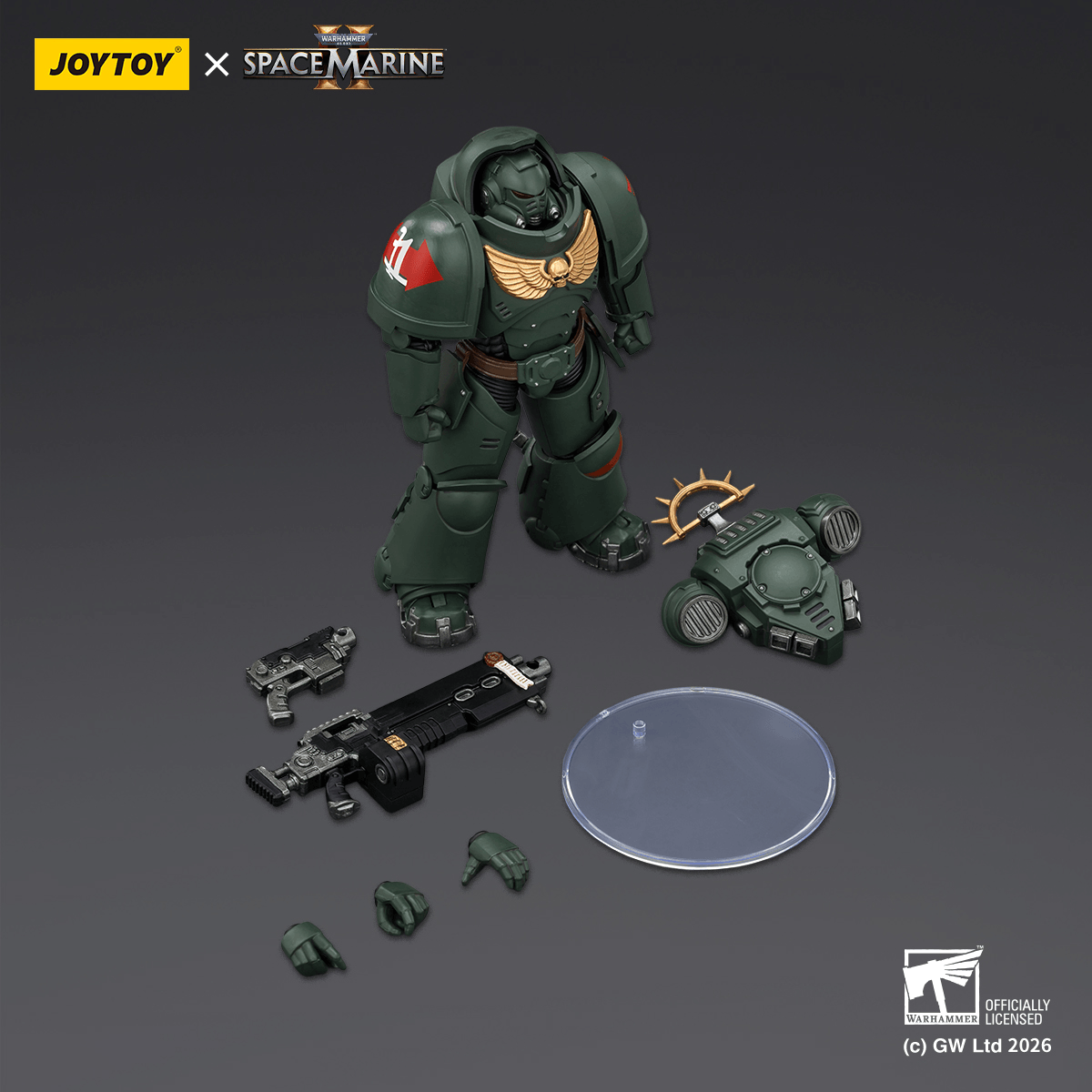 Joy Toy Game Edition Dark Angels Heavy Intercessor Heavy Bolt Rifle & Pistol
