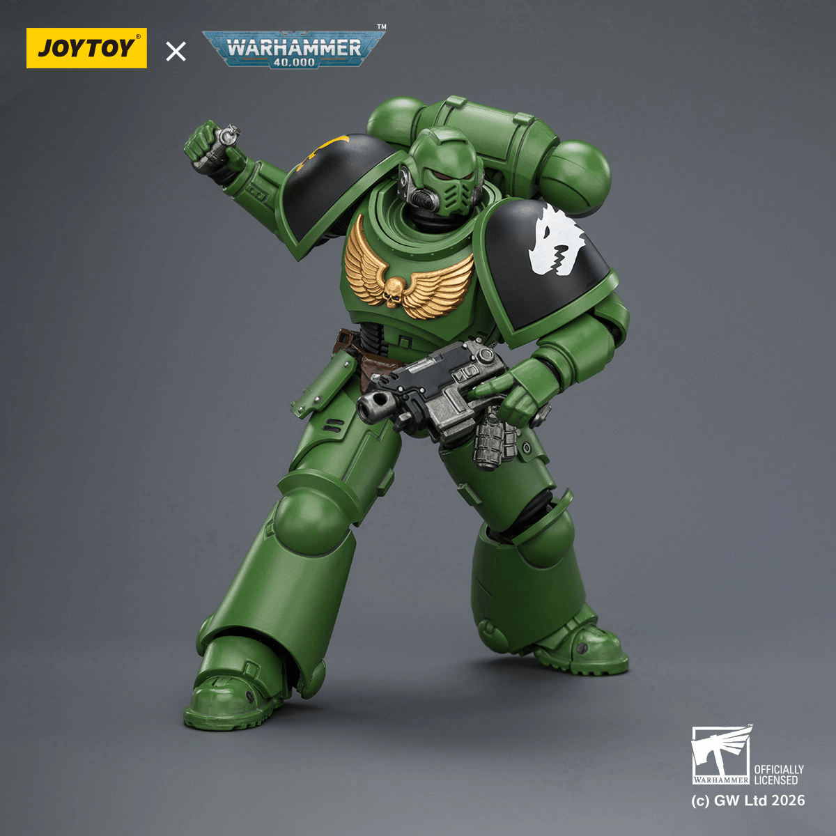Joy Toy Salamanders Intercessor with Bolt Rifle, Bolt Pistol and Chainsword