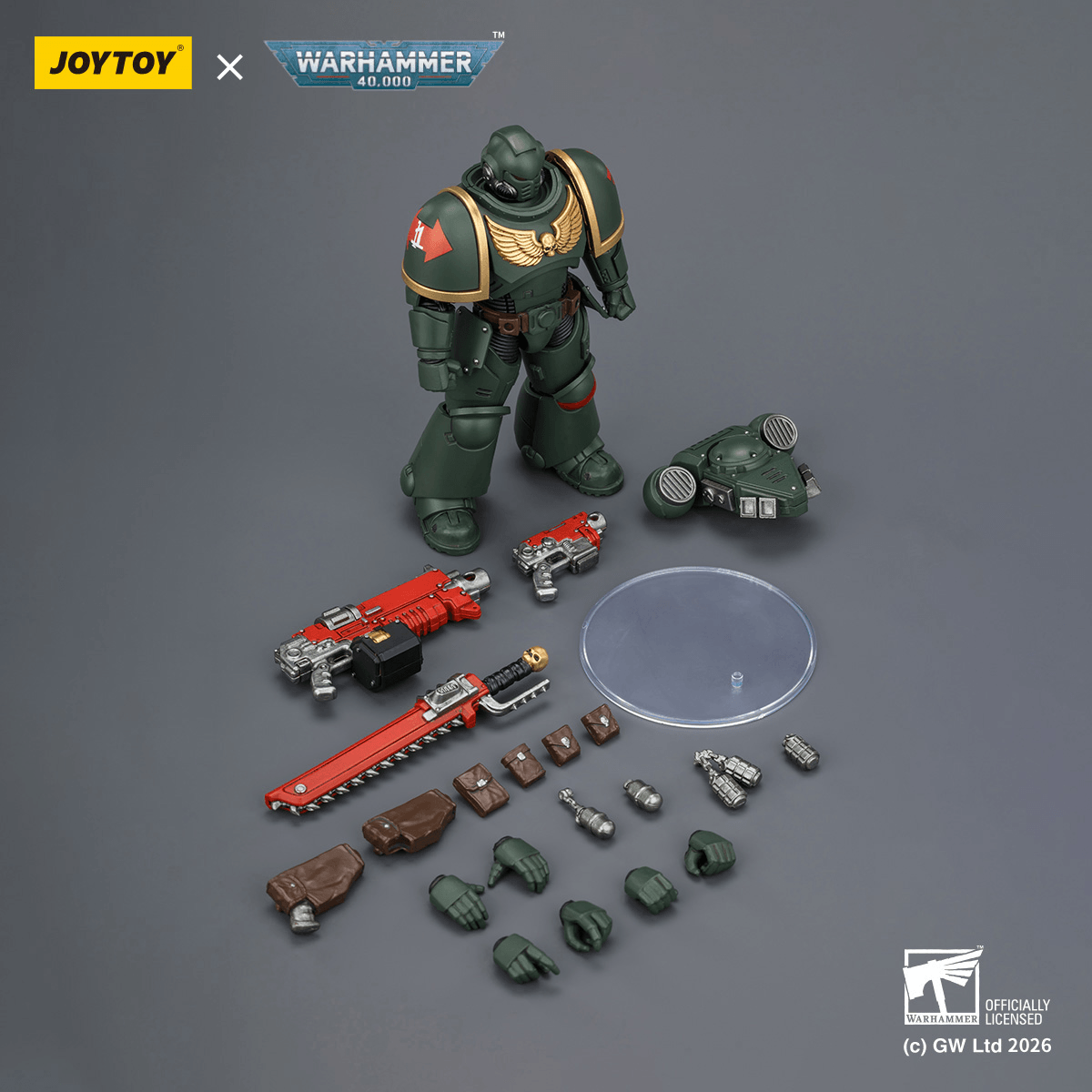 Joy Toy Dark Angels Intercessor with Bolt Rifle, Bolt Pistol and Chainsword