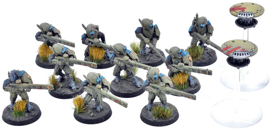 TAU EMPIRE 12 Strike Team #5 WELL PAINTED Warhammer 40K