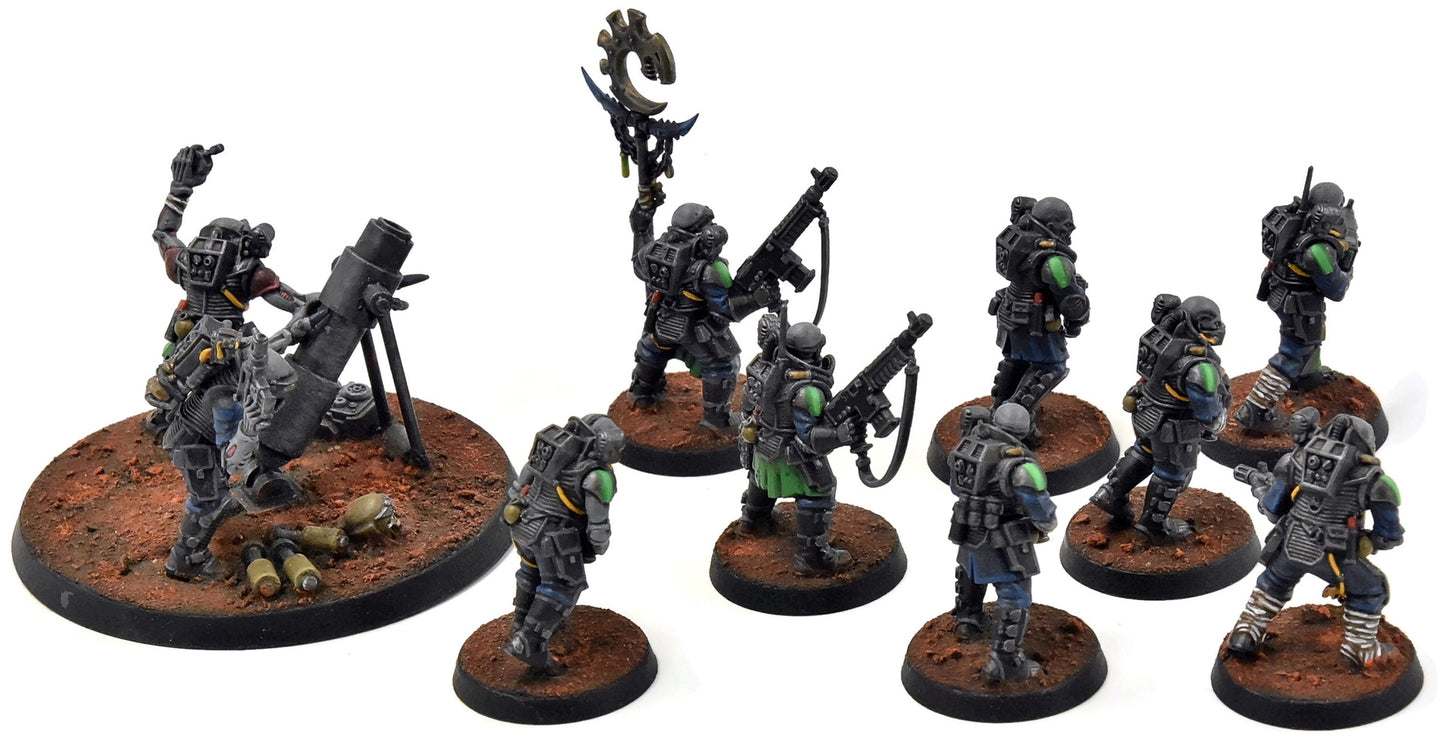 GENESTEALER CULTS 10 Neophyte Hybrids with Mortar #1 WELL PAINTED Warhammer 40K