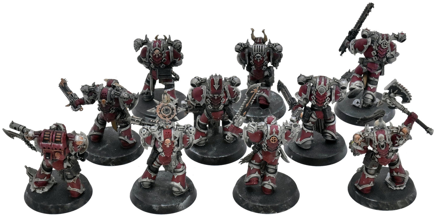 CHAOS SPACE MARINES 10 Legionaries #1 WELL PAINTED Warhammer 40K