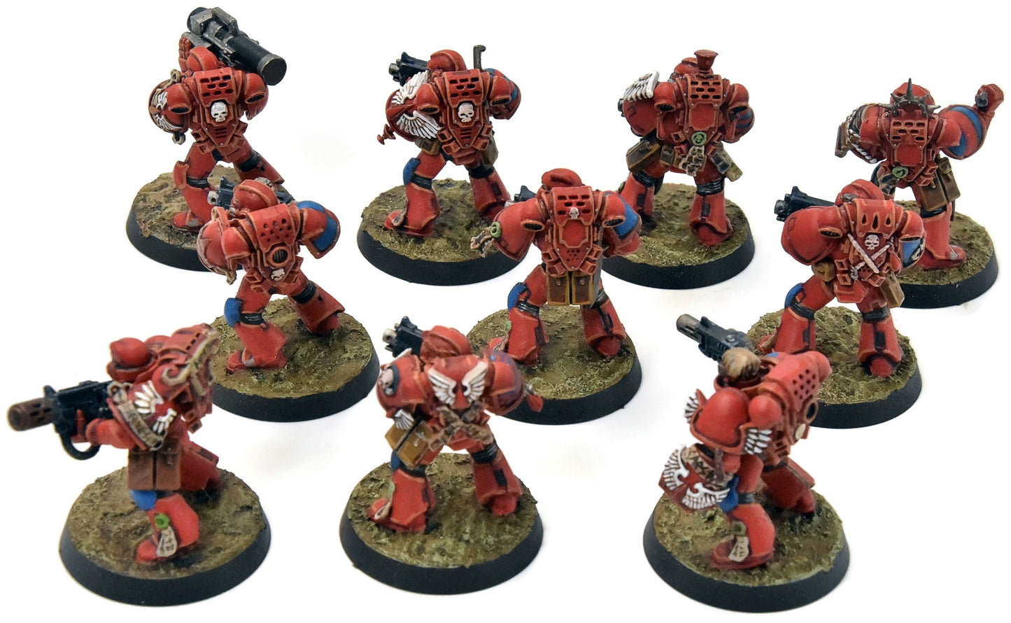 BLOOD ANGELS 10 Tactical Space Marines #1 WELL PAINTED Warhammer 40K