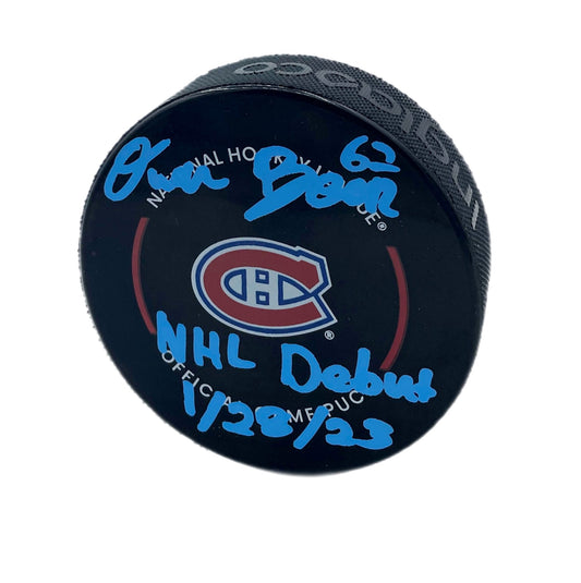 Owen Beck Autographed & Inscribed Puck - Official