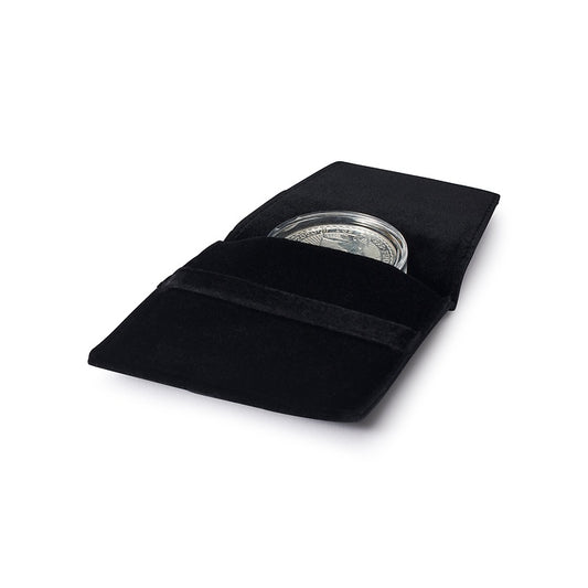 Premium Coin Pocket for One Coin with Or without Capsule up To 50 Mm, Black