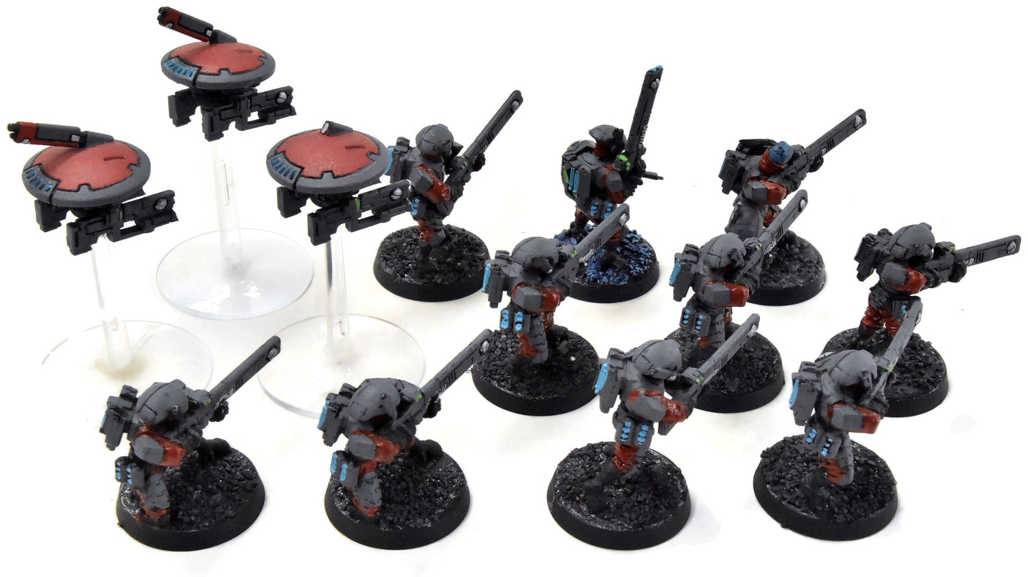 TAU EMPIRE 10 Fire Warriors #7 WELL PAINTED Warhammer 40K
