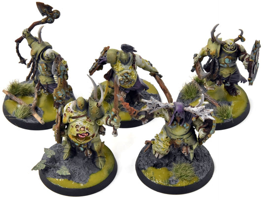 MAGGOTKIN OF NURGLE 5 Putrid Blightkings #1 Converted WELL PAINTED Sigmar