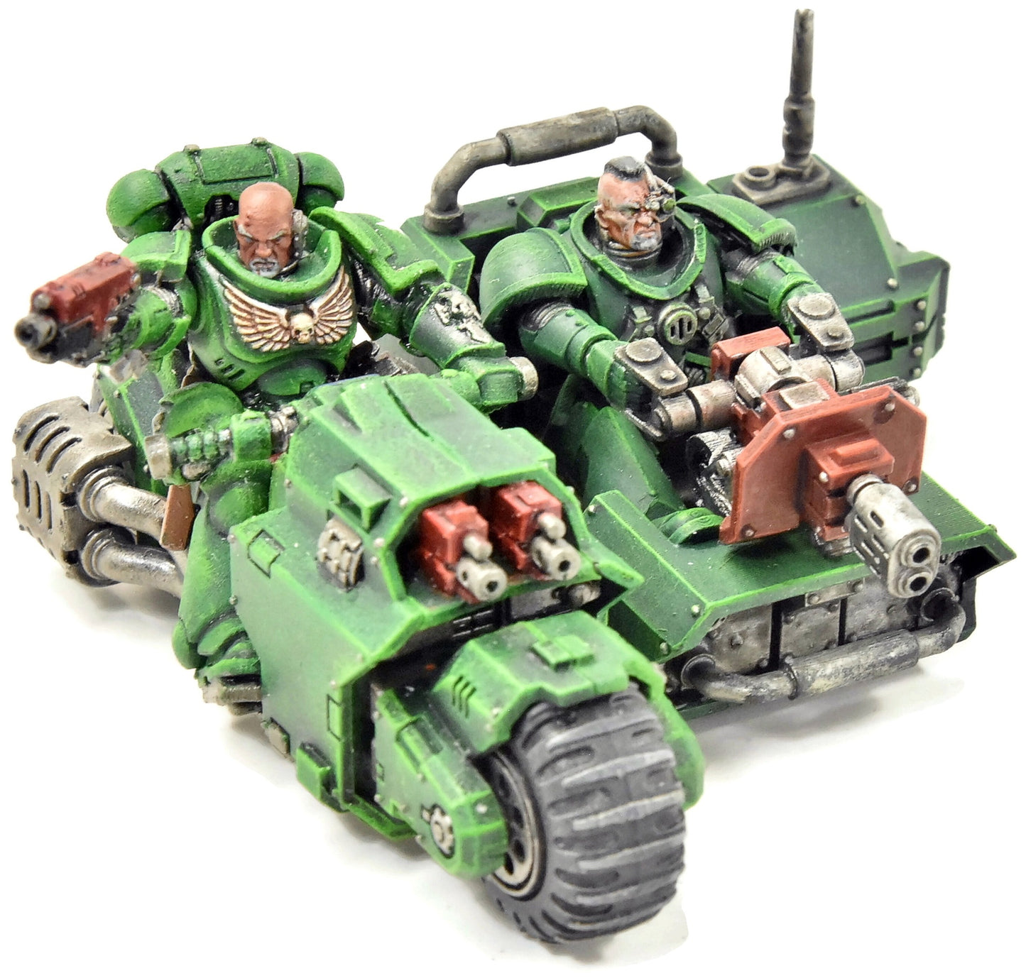 DARK ANGELS Attack Bike #3 WELL PAINTED Warhammer 40K Upgraded outrider