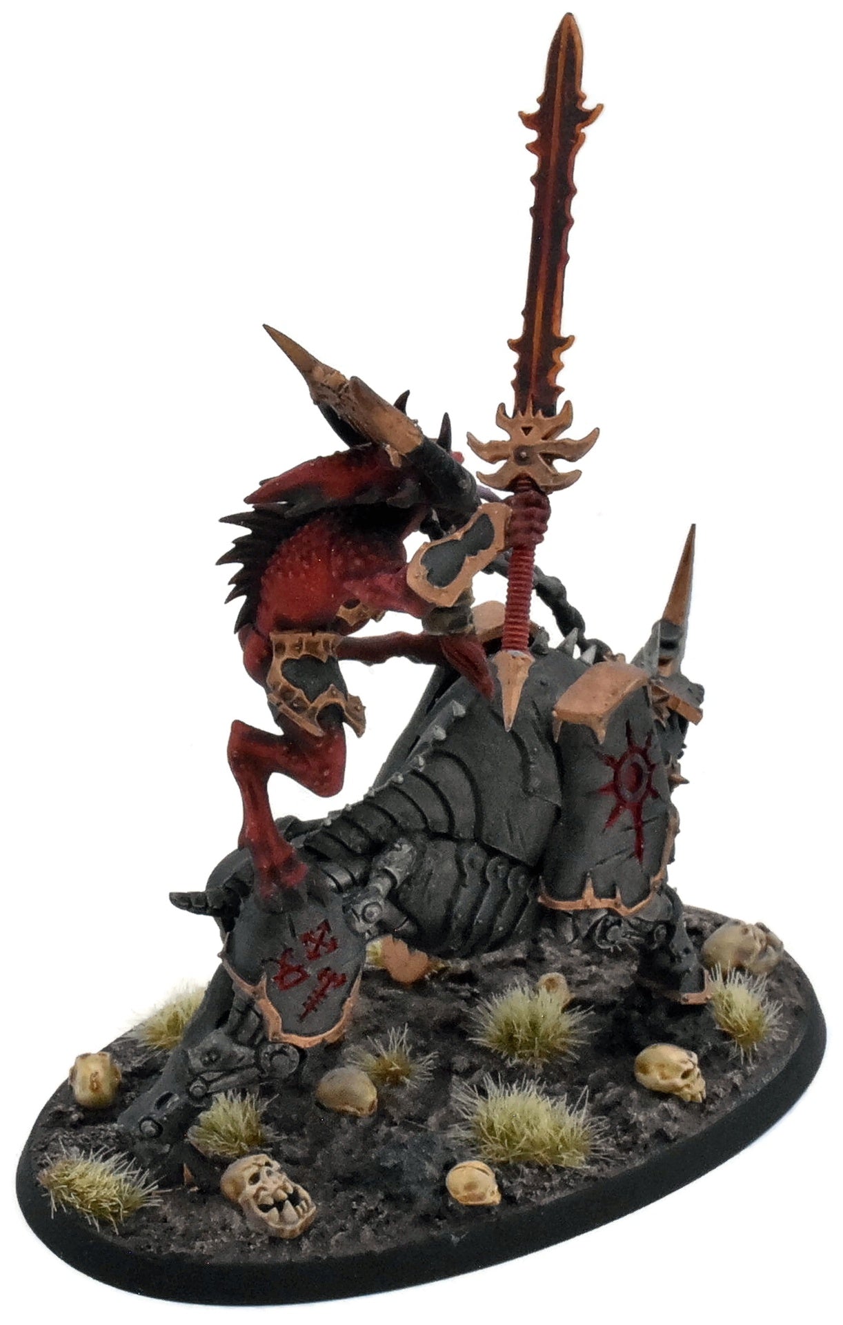 CHAOS DAEMONS Herald on juggernaut converted #1 WELL PAINTED Warhammer 40K