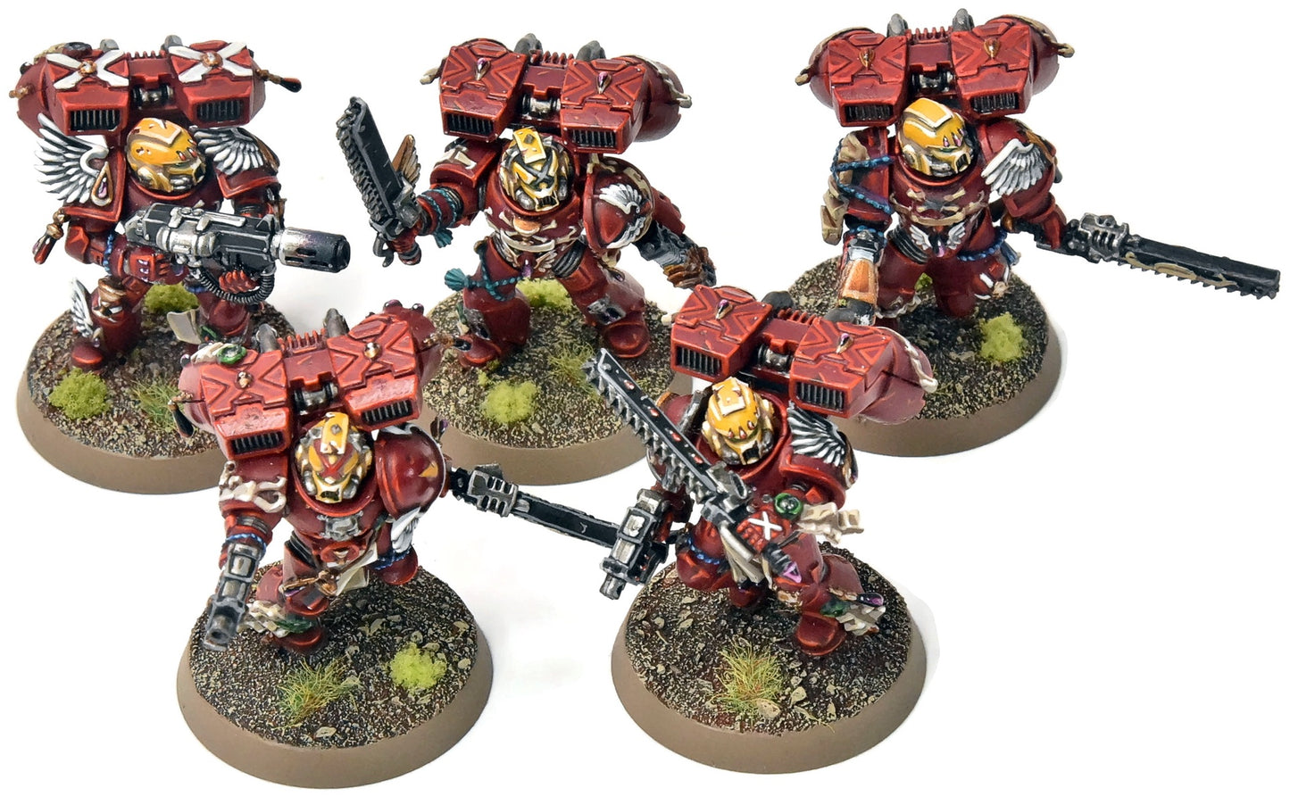 BLOOD ANGELS 5 Vanguard Veteran Squad #13 PRO PAINTED Warhammer 40K