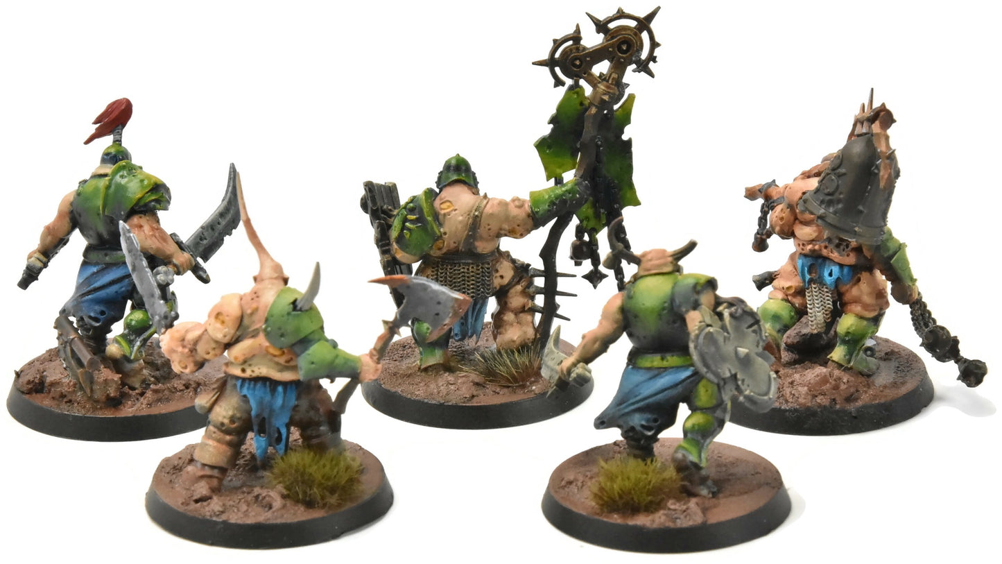 MAGGOTKIN OF NURGLE 5 Putrid Blightkings #1 WELL PAINTED Sigmar 6235