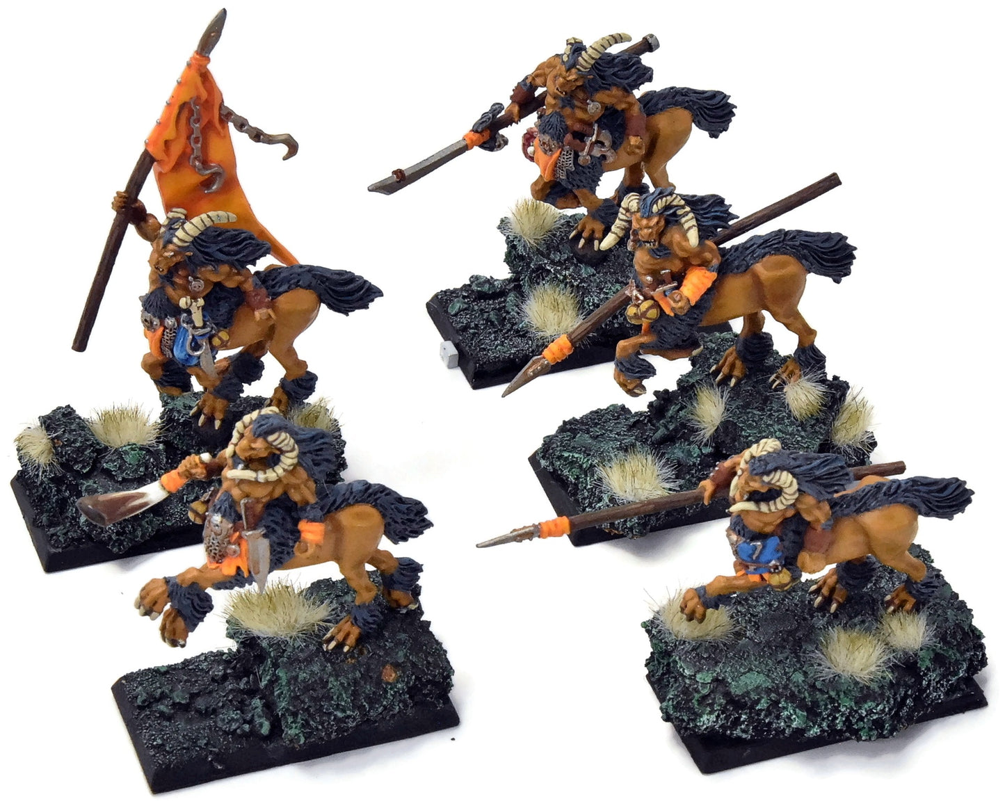 BEASTMEN 5 Centigor Herds #3 WELL PAINTED Metal
