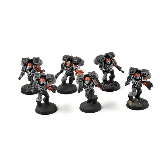 SPACE MARINES 6 Assault Marines #2 WELL PAINTED Warhammer 40K