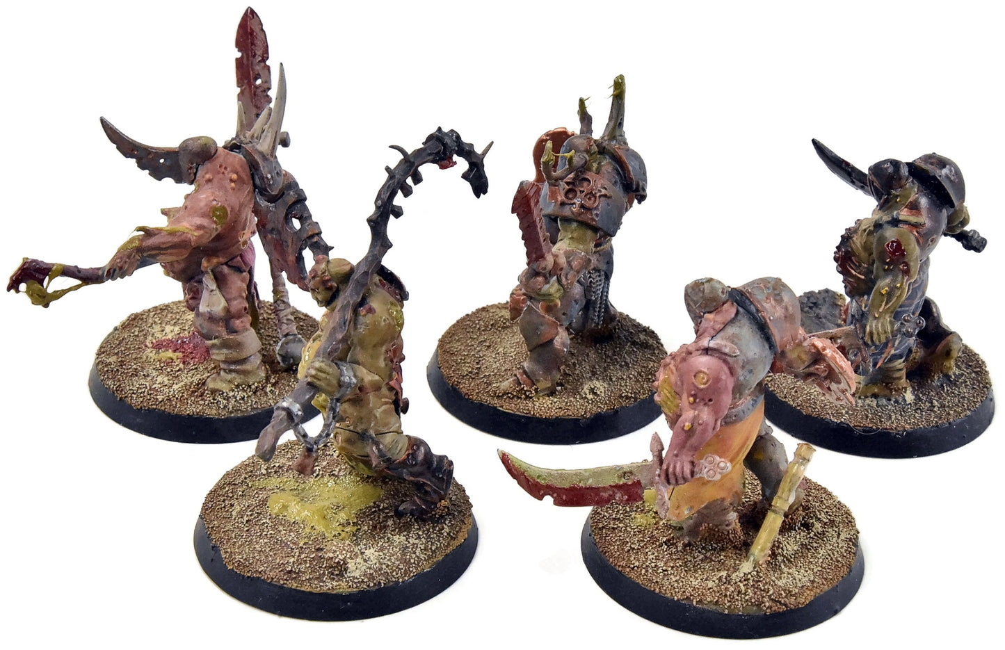 MAGGOTKIN OF NURGLE 5 Putrid Blightkings #2 WELL PAINTED Sigmar 3726