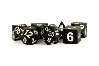Silicone 7 Dice Set Rubber Gold Scatter 16mm