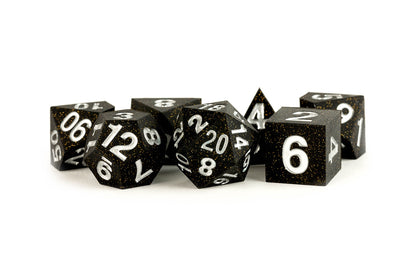 Silicone 7 Dice Set Rubber Gold Scatter 16mm