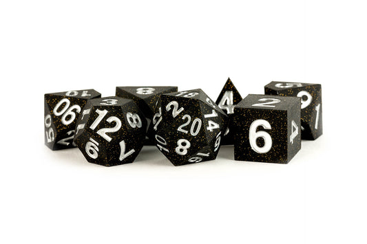 Silicone 7 Dice Set Rubber Gold Scatter 16mm