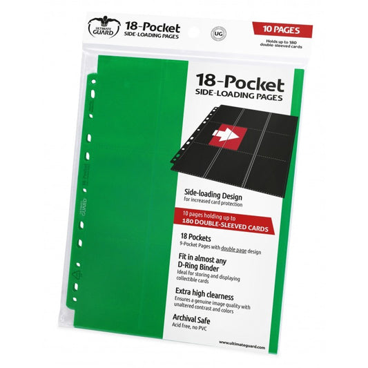 Ultimate Guard Supreme Pages Side-Loading 18Pkt Green 10Ct