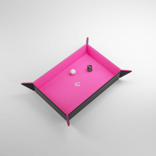 Magnetic Dice Tray - Rectangular - Black / Pink