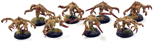 TYRANIDS 8 Genestealers #2 WELL PAINTED Warhammer 40K