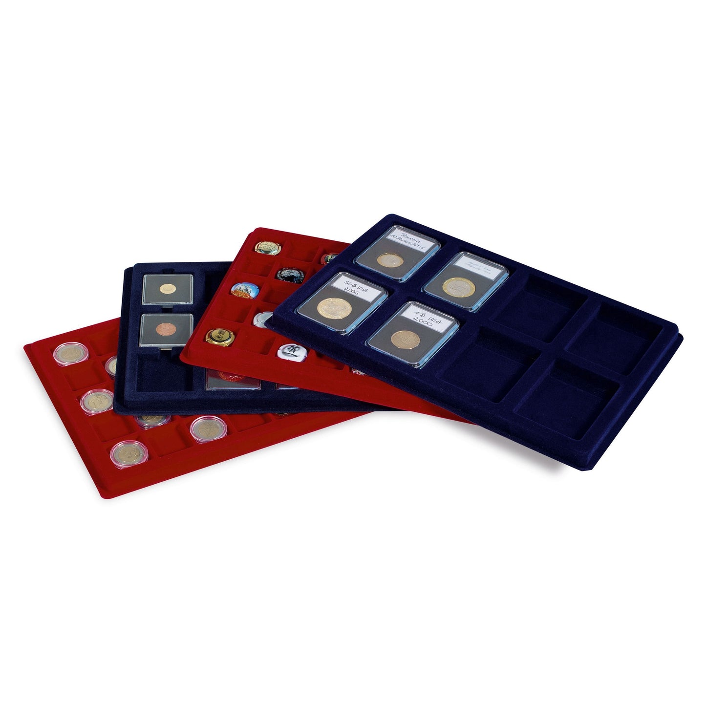 Coin Trays L For 77 Coins Up To 22 MM Ø Blue