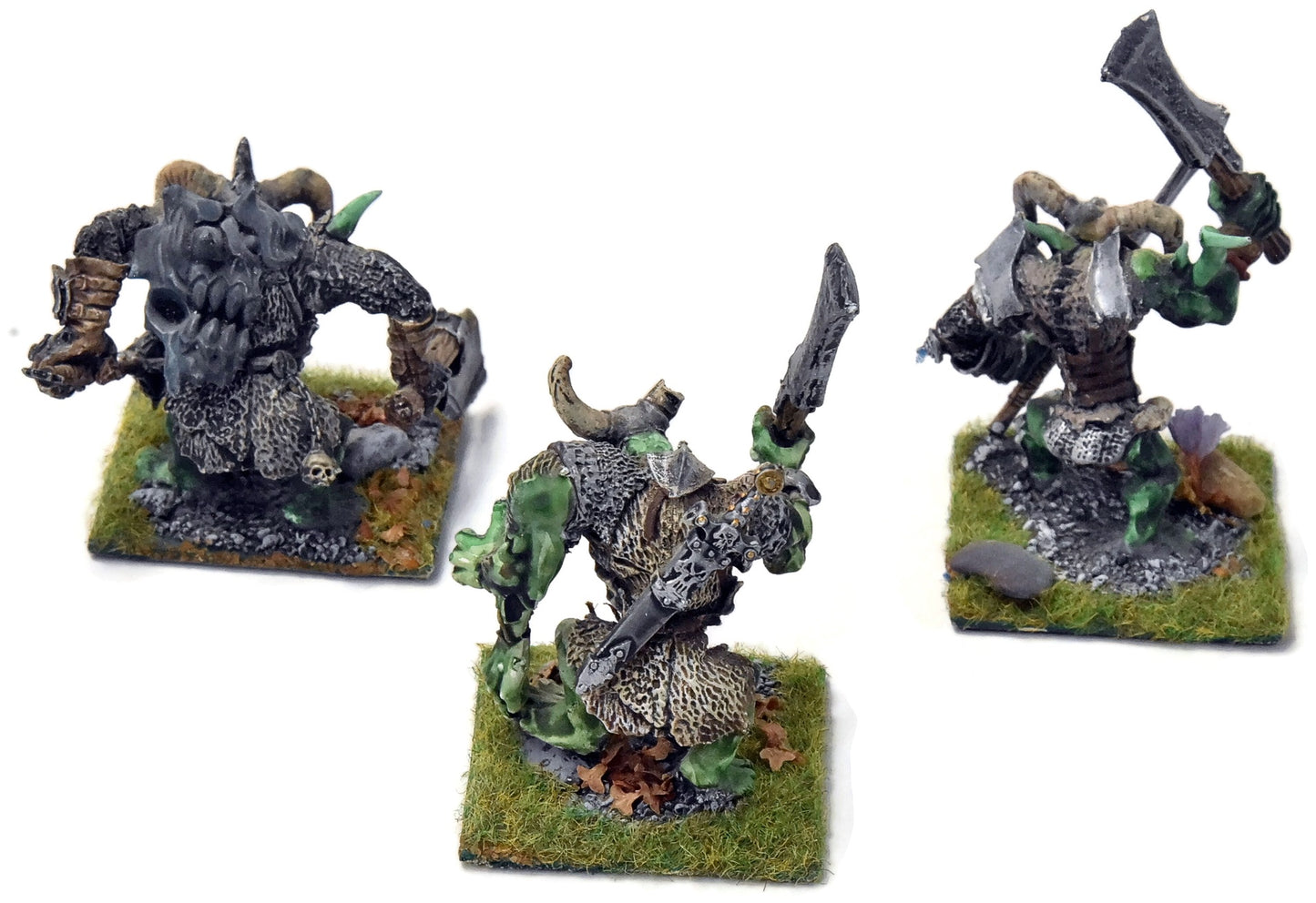 BEASTMEN 3 Chaos Trolls #2 WELL PAINTED Metal